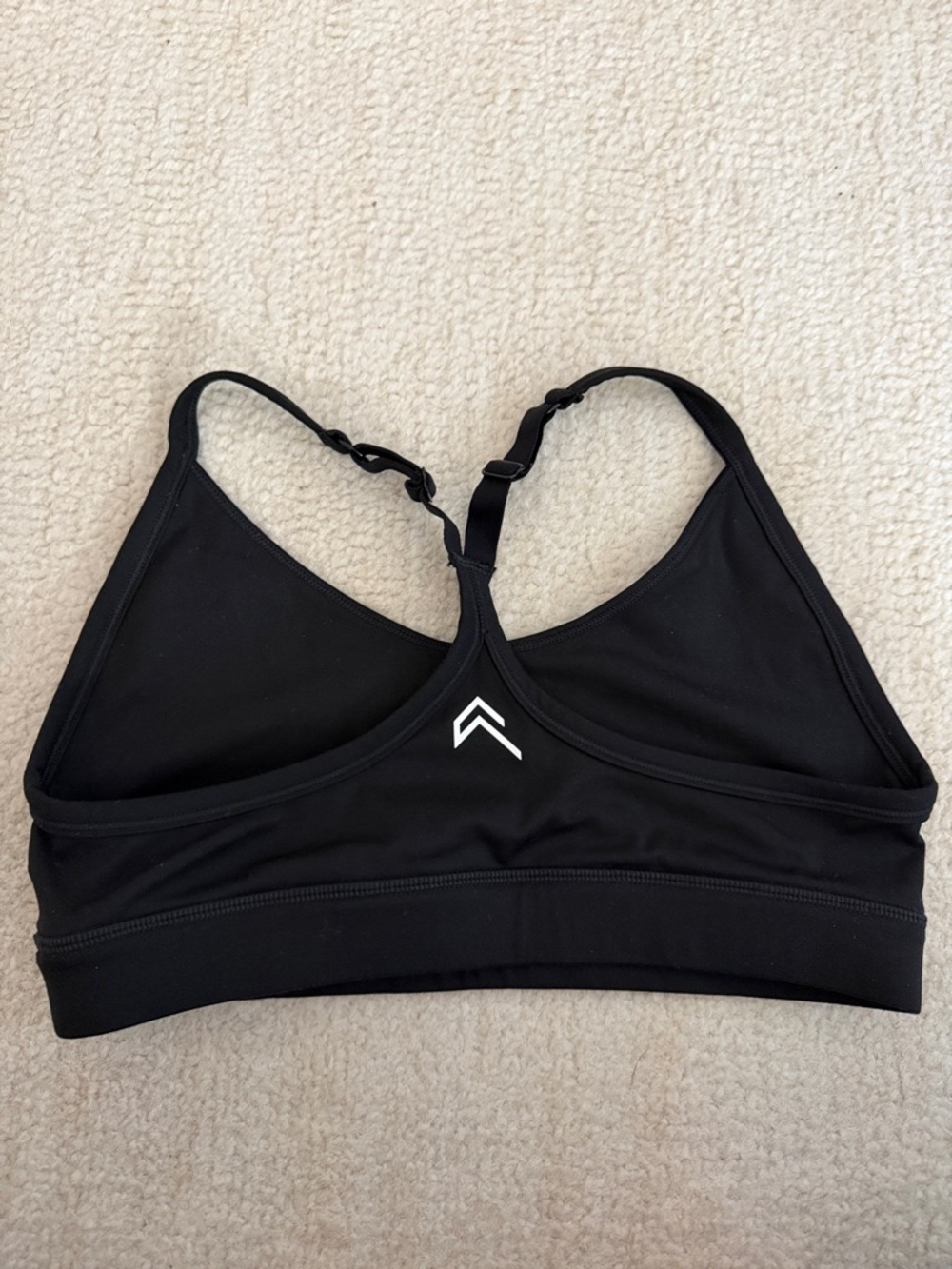 Oner Active Black Racerback Sports Bra with Chevron Logo
